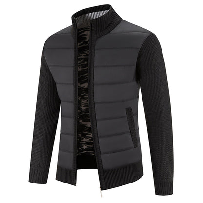 Jairoz Men’s Cardigan | Knitted Zip-Up Cardigan with High Collar and Long Sleeves for Autumn