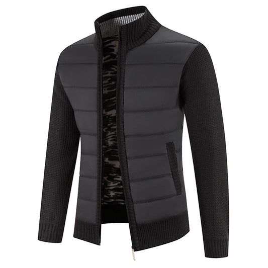 Jairoz Men’s Cardigan | Knitted Zip-Up Cardigan with High Collar and Long Sleeves for Autumn
