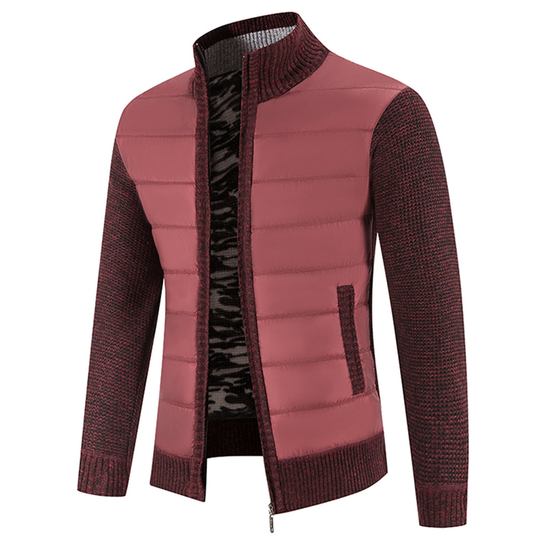 Jairoz Men’s Cardigan | Knitted Zip-Up Cardigan with High Collar and Long Sleeves for Autumn