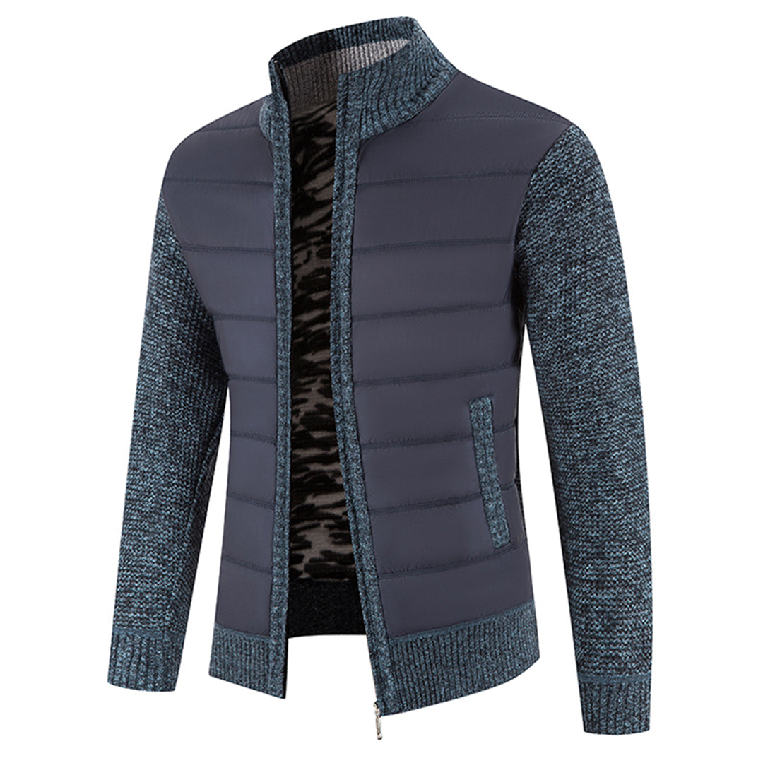 Jairoz Men’s Cardigan | Knitted Zip-Up Cardigan with High Collar and Long Sleeves for Autumn