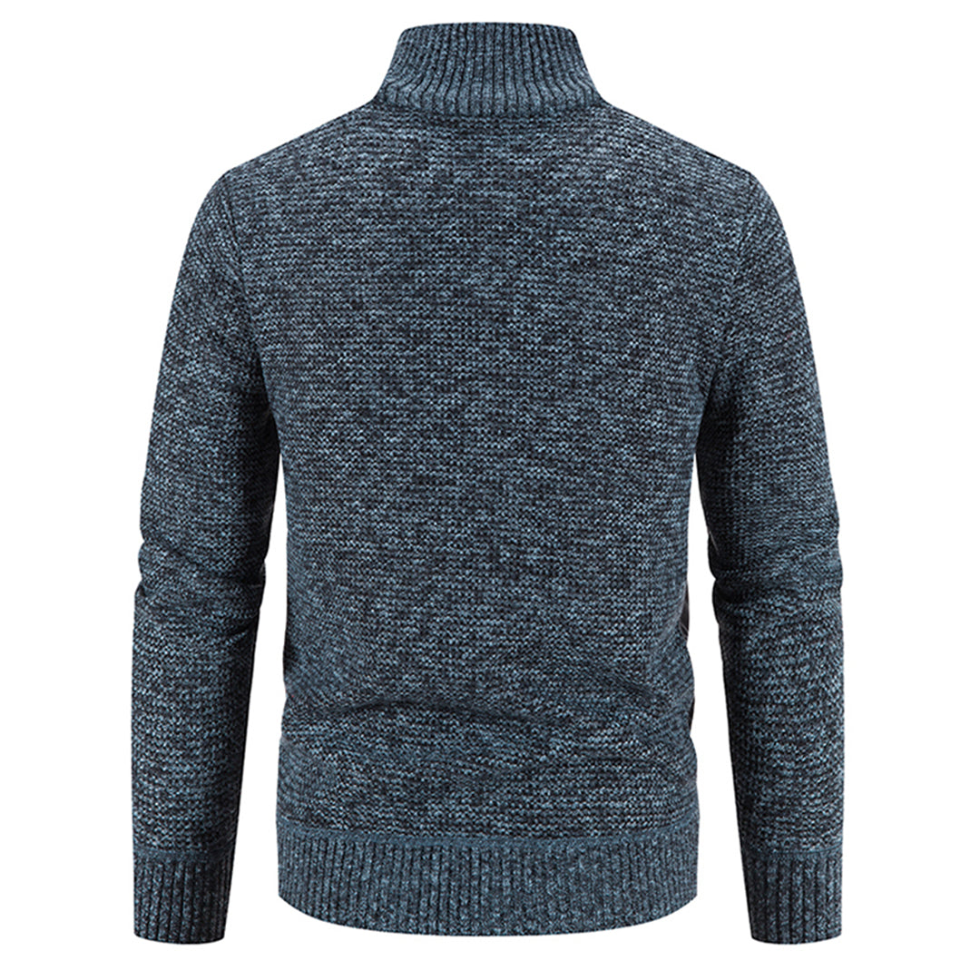 Jairoz Men’s Cardigan | Knitted Zip-Up Cardigan with High Collar and Long Sleeves for Autumn