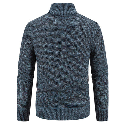 Jairoz Men’s Cardigan | Knitted Zip-Up Cardigan with High Collar and Long Sleeves for Autumn
