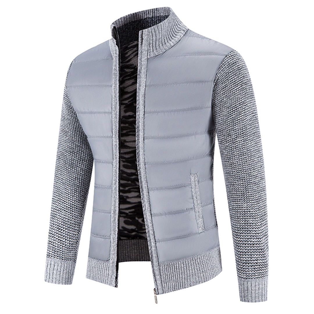 Jairoz Men’s Cardigan | Knitted Zip-Up Cardigan with High Collar and Long Sleeves for Autumn