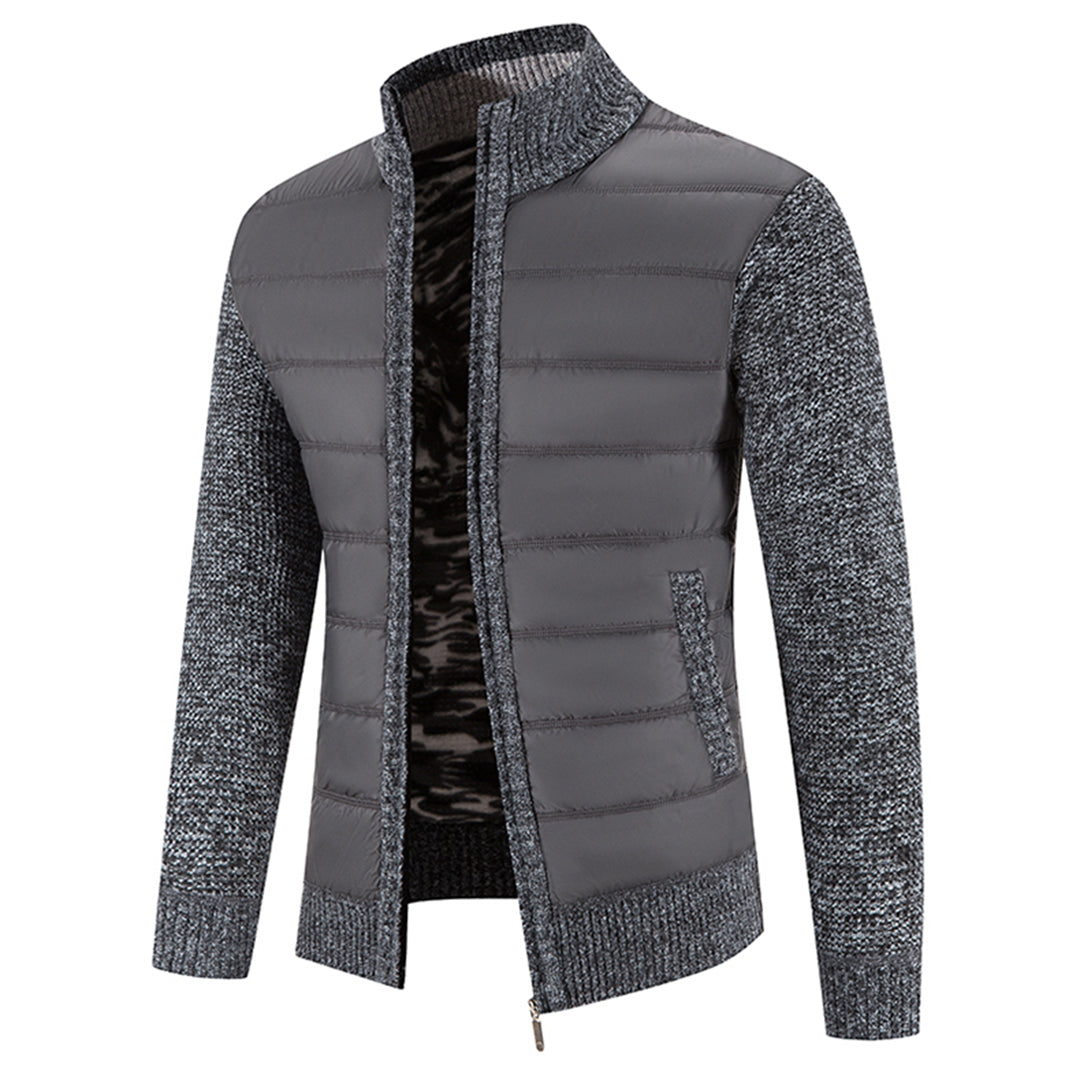 Jairoz Men’s Cardigan | Knitted Zip-Up Cardigan with High Collar and Long Sleeves for Autumn