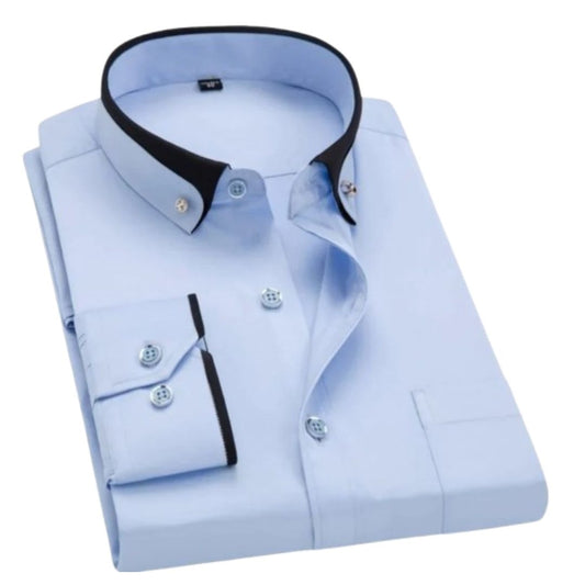 Kerwin Dress Shirt | Men's Autumn Long Sleeve Shirt with Contrast Collar