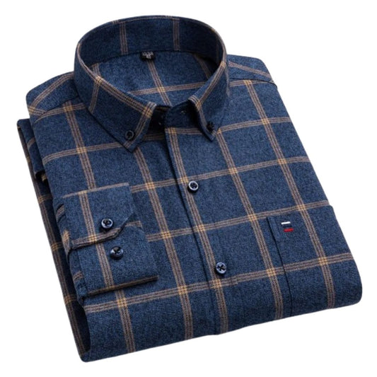 Kalvin Shirt | Men's Autumn Long Sleeve Plaid Button-Up Shirt