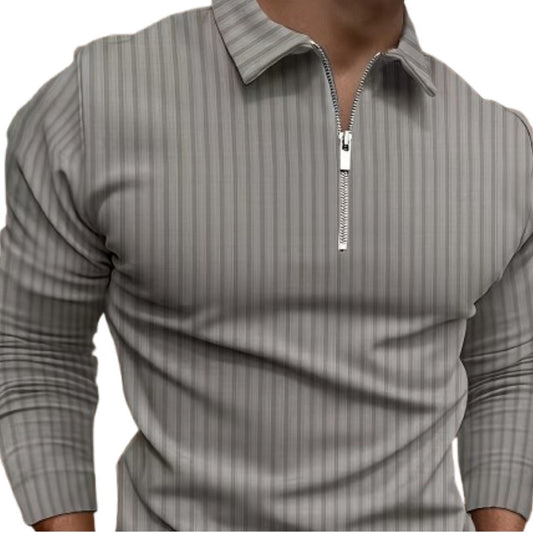 Kewin Shirt | Men's Ribbed Long Sleeve Polo Shirt for Autumn