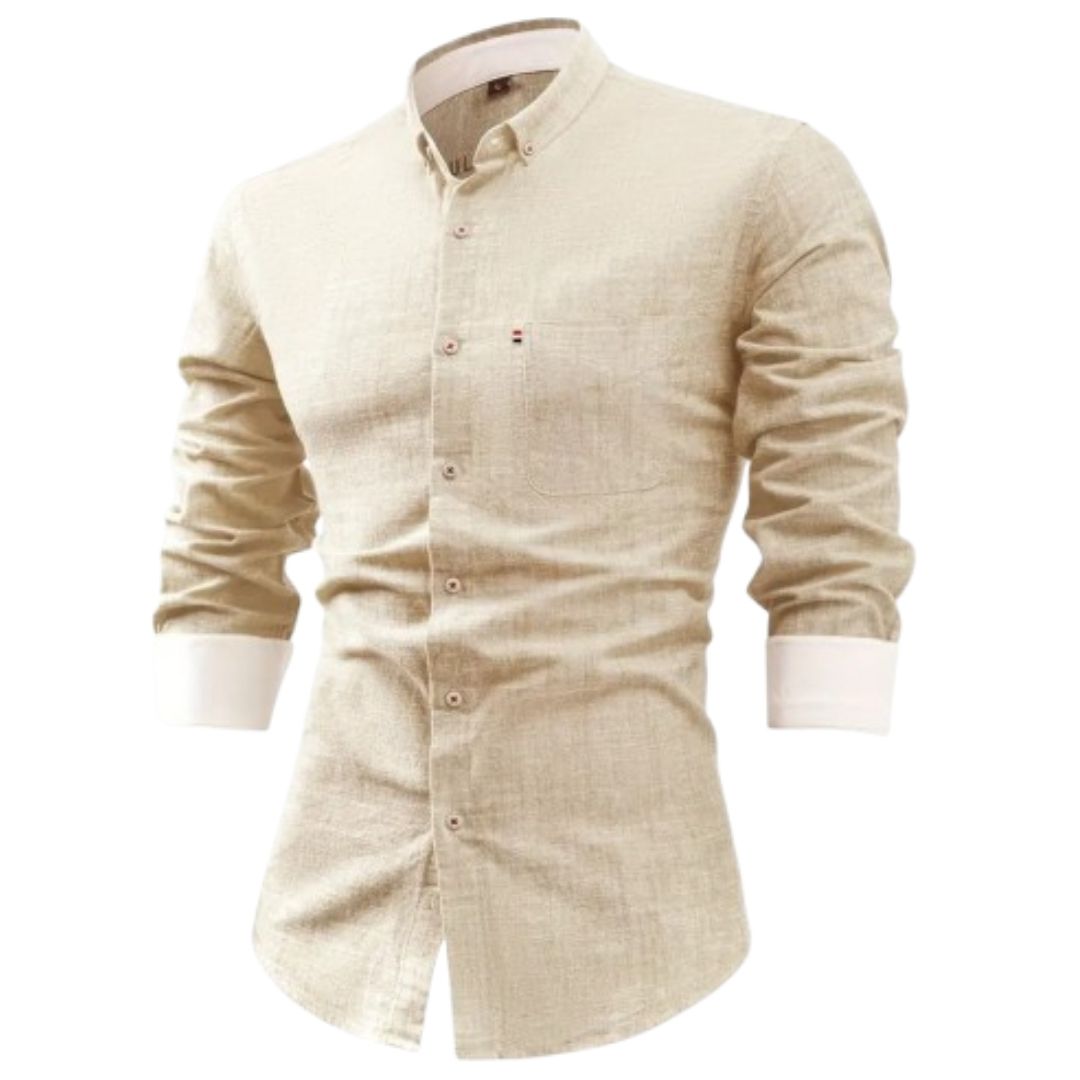 Kairo Men’s Shirt | Cotton Long Sleeve Button-Down Shirt for Autumn