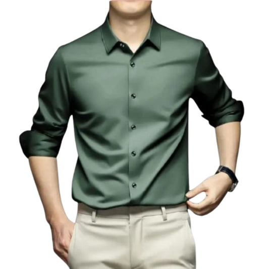 Kahlil Dress Shirt | Men's Slim Fit Satin Shirt