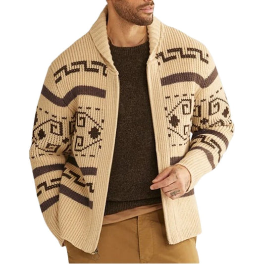 Ledley Men’s Cardigan | Patterned Knit Cardigan for Autumn