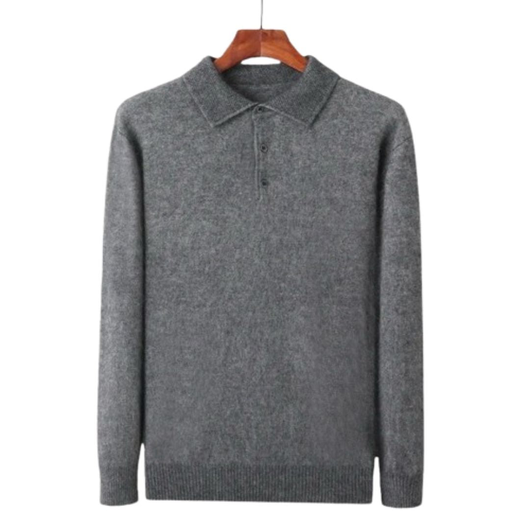 Fawzan Wool Polo Sweater | Men's Luxurious Classic Knit
