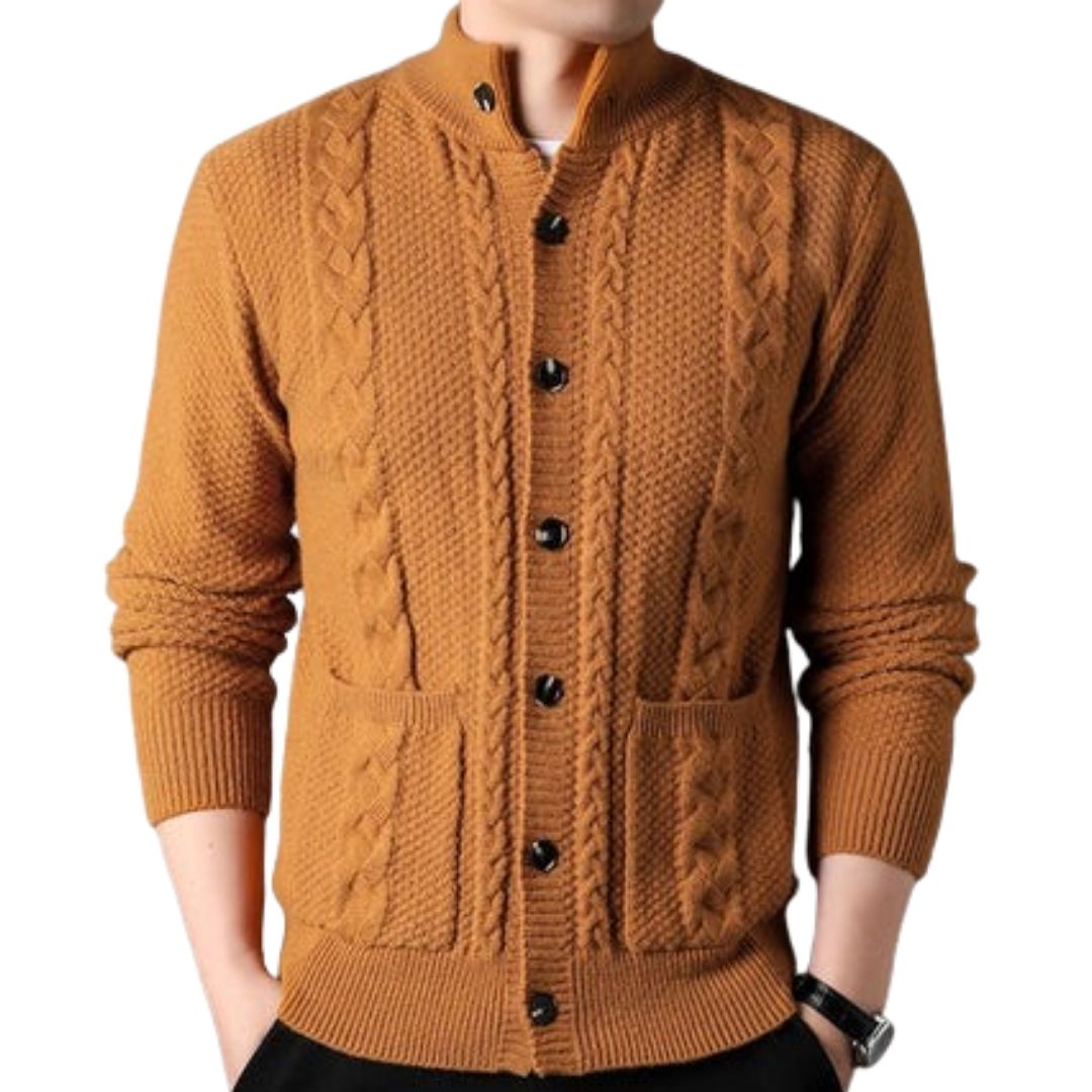 Aaron Knitted Cardigan | Men's Thick Knit Cardigan Jacket - Lanvu London