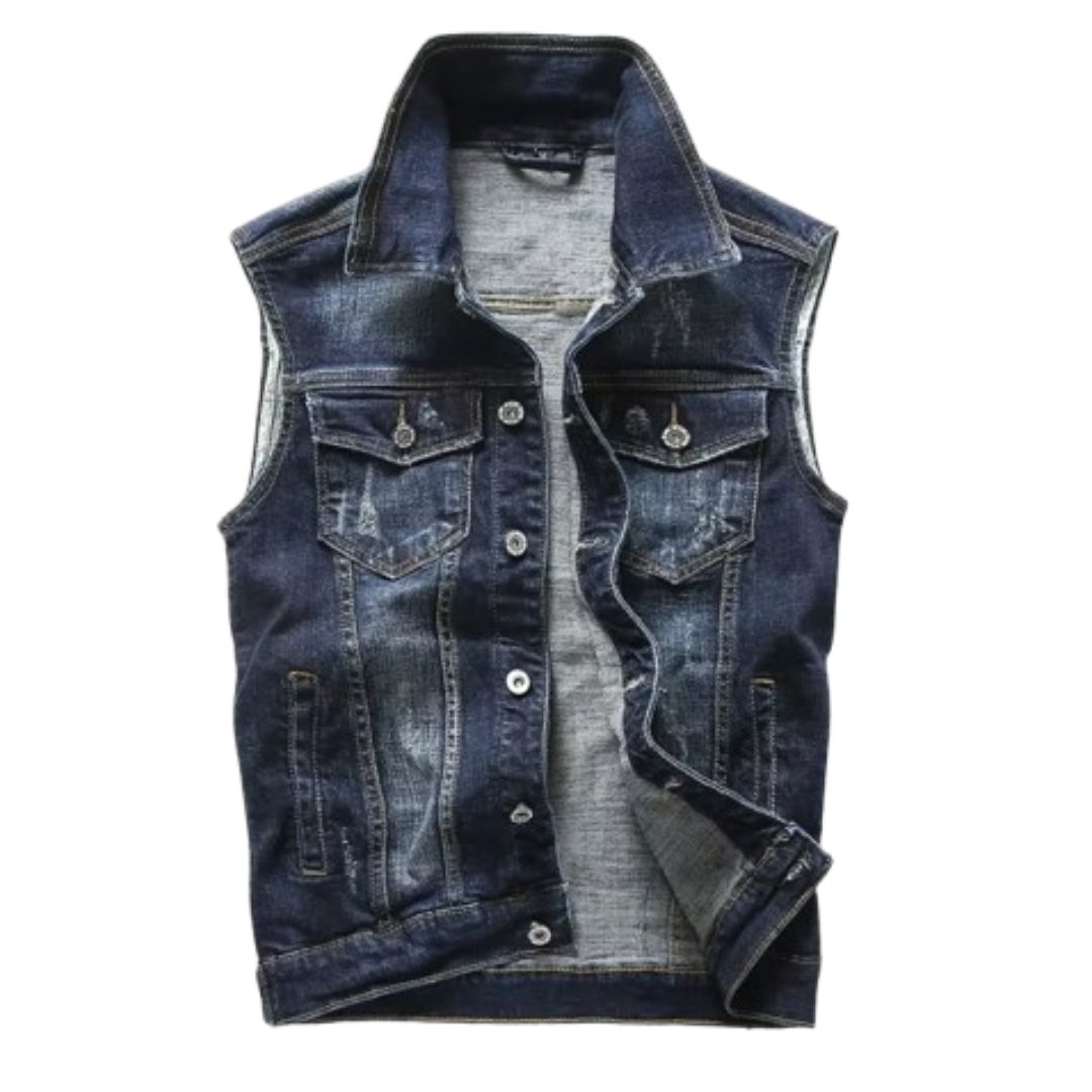 Manley Men's Denim Vest | Button-Up Vest for Autumn