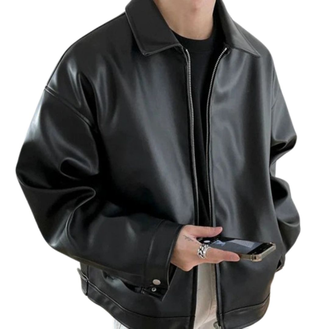 Kanoa Leather Jacket | Men's Autumn Oversized Jacket