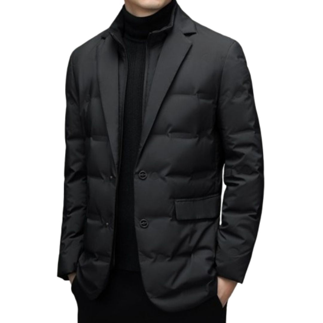 Benedict Down Jacket | Men's Business Casual Suit-Style Puffer - Lanvu London
