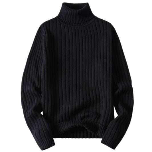 Javen Men’s Sweater | Wool-Blend Turtleneck Sweater with Long Sleeves and Ribbed Hem for Autumn