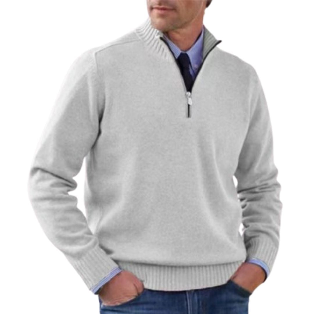 Jahmal  Men’s Jumper | Half-Zip High Collar Knitted Jumper for Autumn