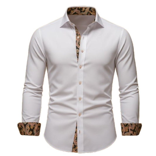 Karsten Dress Shirt | Men's Autumn Slim Fit with Patterned Inner Collar