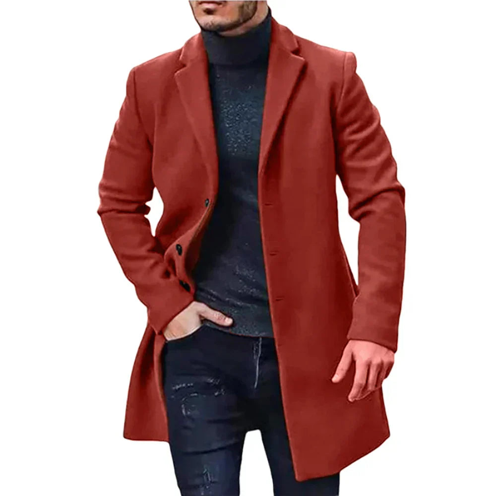 Langford Men’s Coat | Knee-Length Overcoat for Autumn