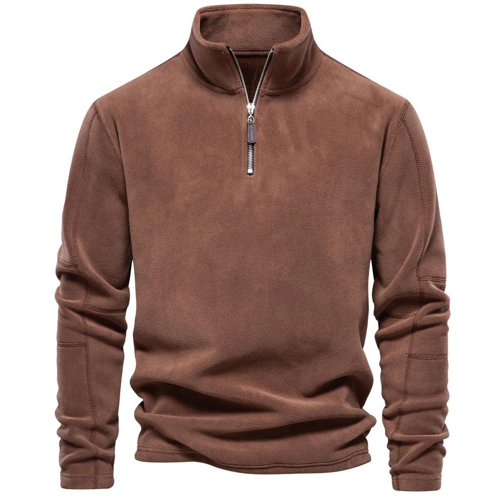 Karson Men’s Jacket | Thick Fleece Pullover Jacket with High Collar and Partial Zip for Winter