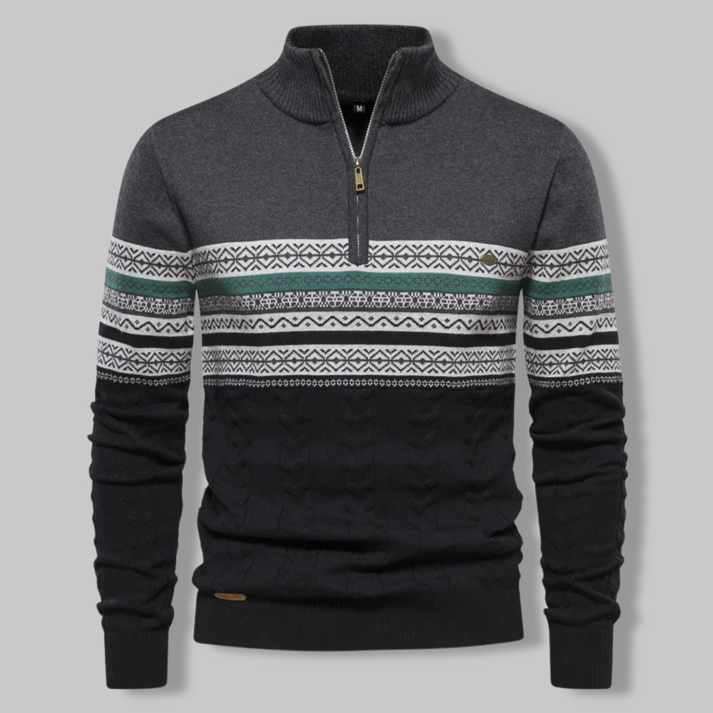 Khalfan Sweater | Men's Knitted Zip Sweater for Winter