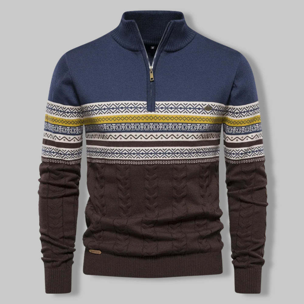 Khalfan Sweater | Men's Knitted Zip Sweater for Winter