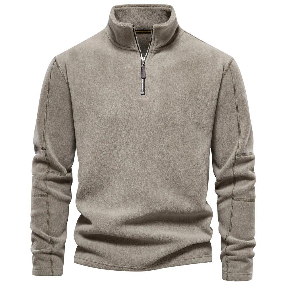 Karson Men’s Jacket | Thick Fleece Pullover Jacket with High Collar and Partial Zip for Winter