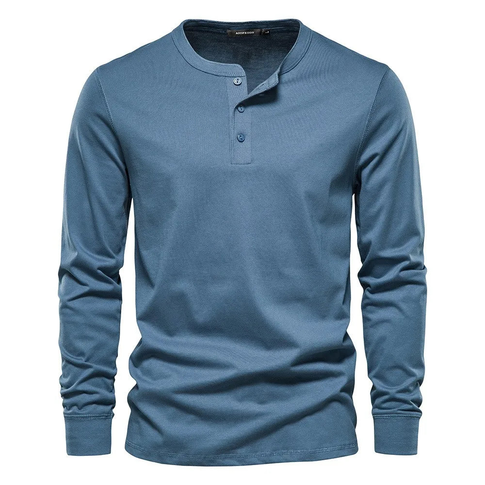Jacinth Men’s T-Shirt | Long Sleeve Crew Neck Cotton T-Shirt for Autumn