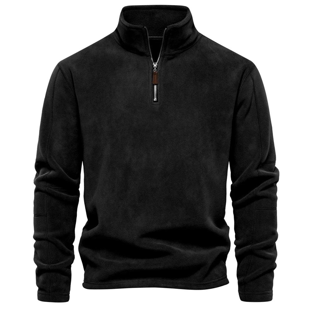 Karson Men’s Jacket | Thick Fleece Pullover Jacket with High Collar and Partial Zip for Winter