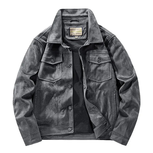 Lamine Men’s Jacket | Faux Suede Trucker Jacket for Autumn