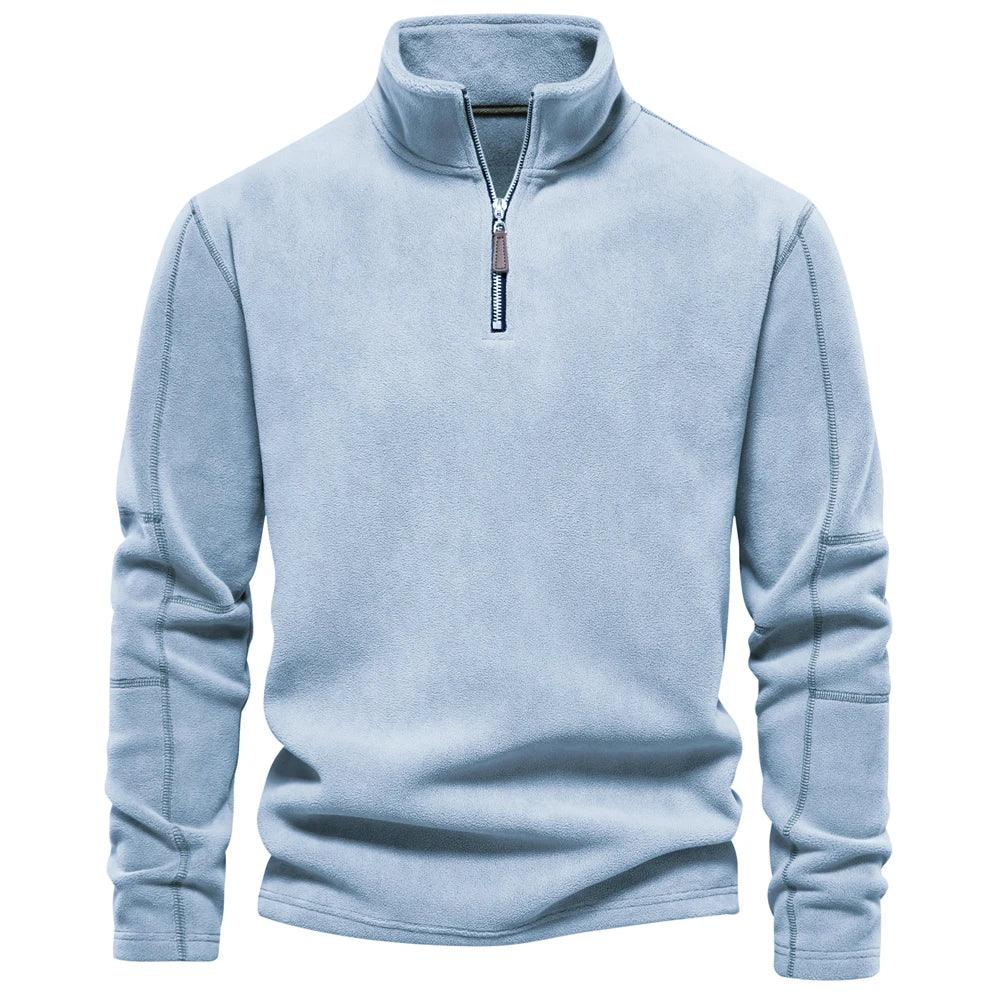 Karson Men’s Jacket | Thick Fleece Pullover Jacket with High Collar and Partial Zip for Winter