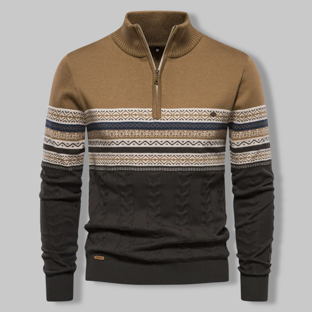 Khalfan Sweater | Men's Knitted Zip Sweater for Winter