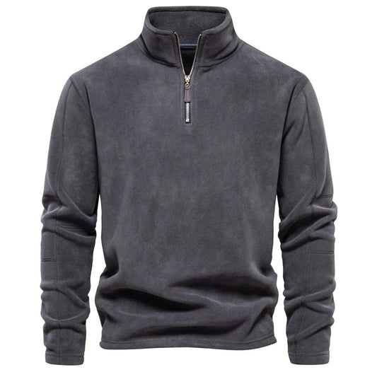 Karson Men’s Jacket | Thick Fleece Pullover Jacket with High Collar and Partial Zip for Winter