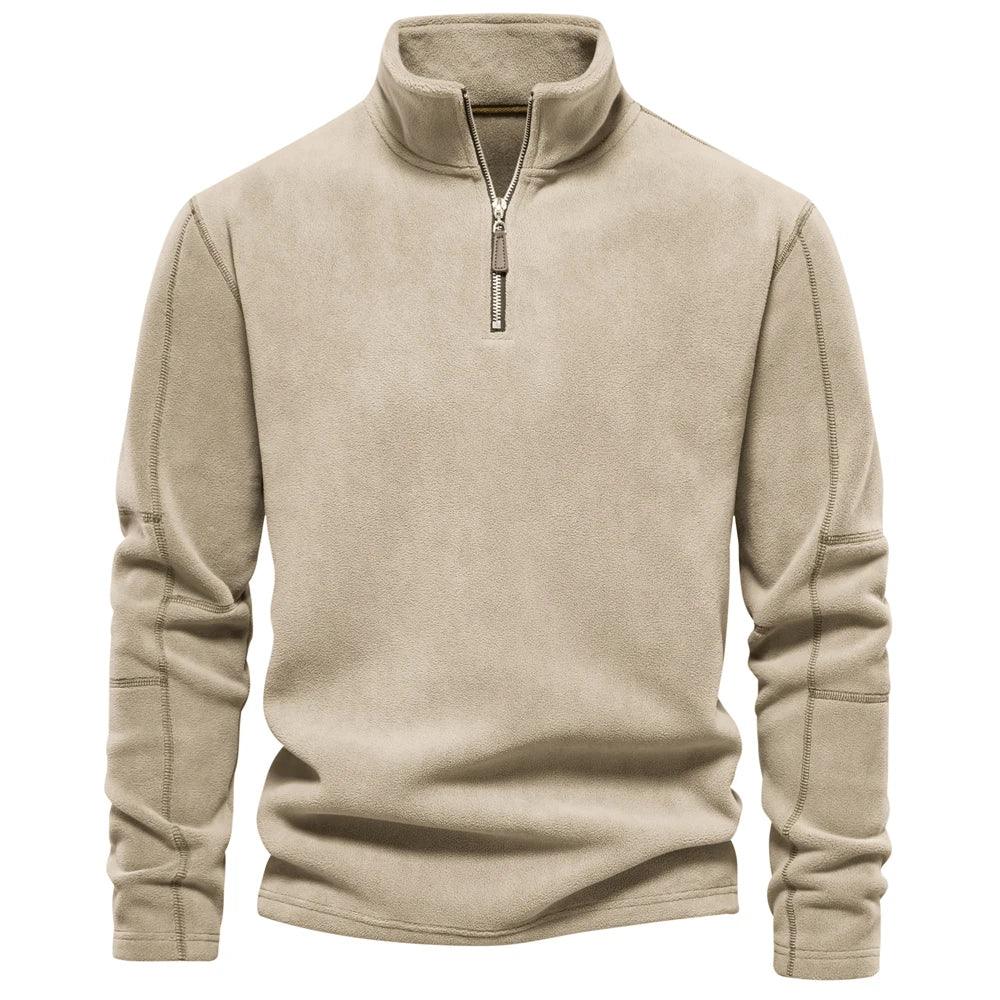 Karson Men’s Jacket | Thick Fleece Pullover Jacket with High Collar and Partial Zip for Winter