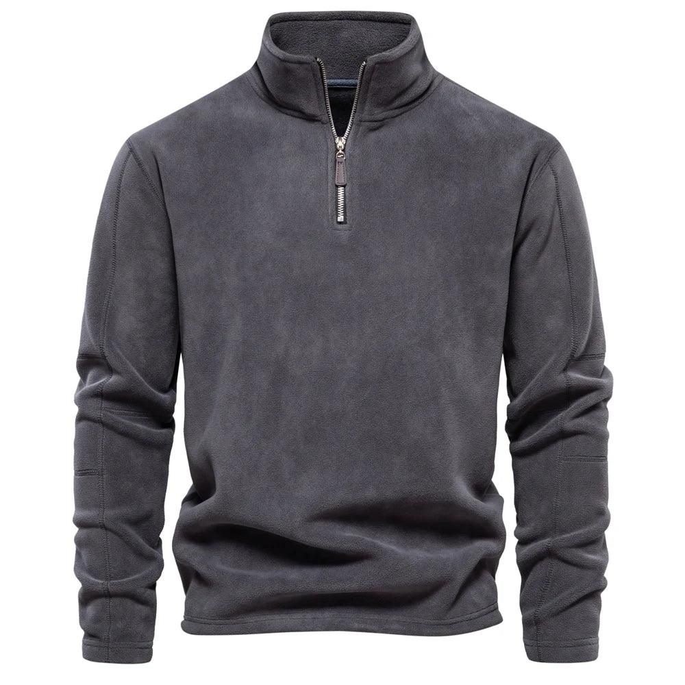 Karson Men’s Jacket | Thick Fleece Pullover Jacket with High Collar and Partial Zip for Winter