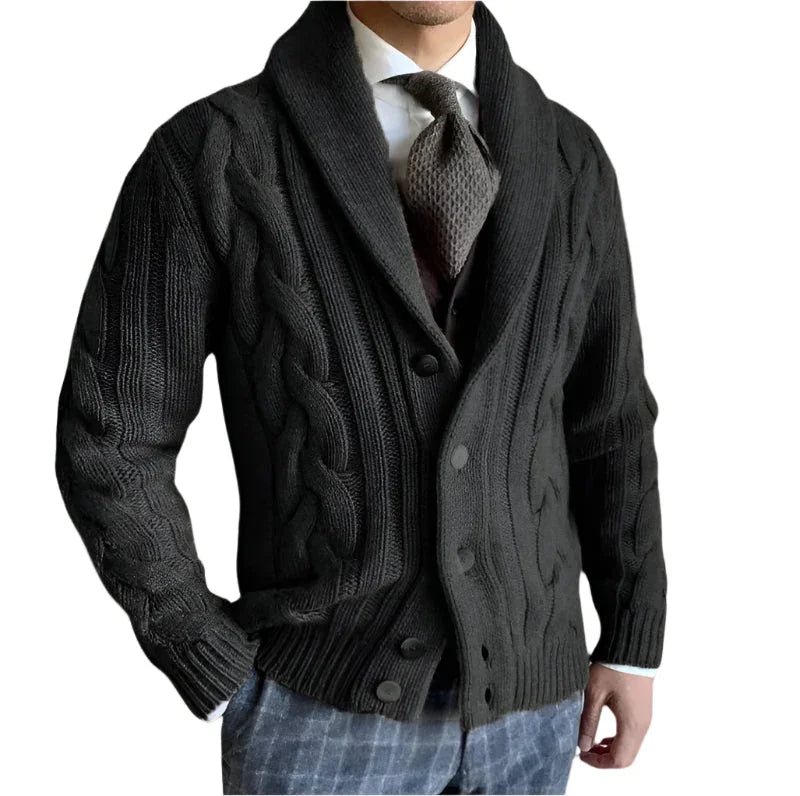 Kalen Men’s Cardigan | Knitted Button-Down Cardigan with V-Neck and Long Sleeves for Autumn