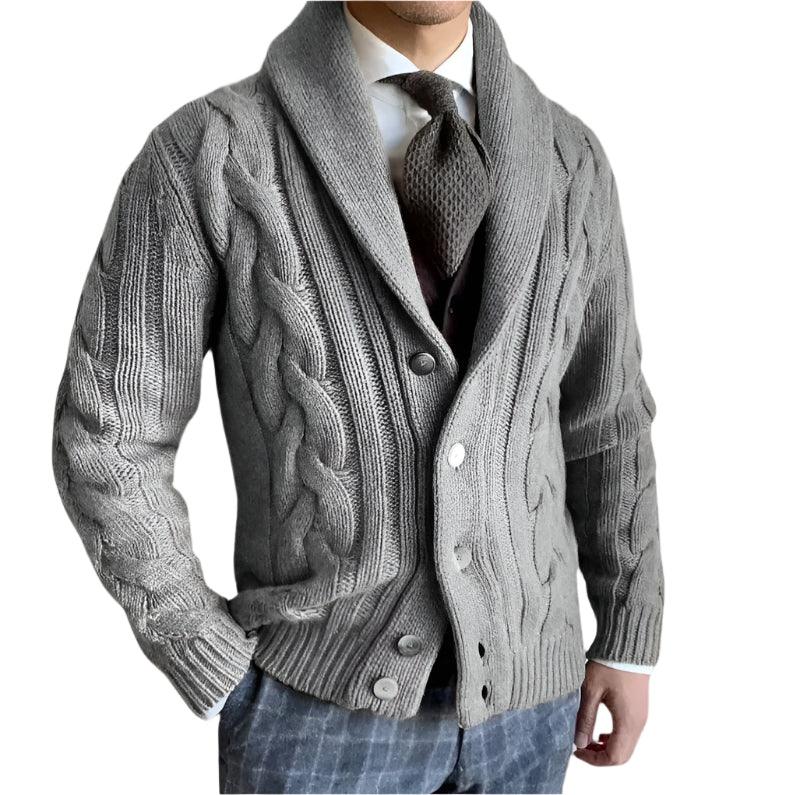 Kalen Men’s Cardigan | Knitted Button-Down Cardigan with V-Neck and Long Sleeves for Autumn
