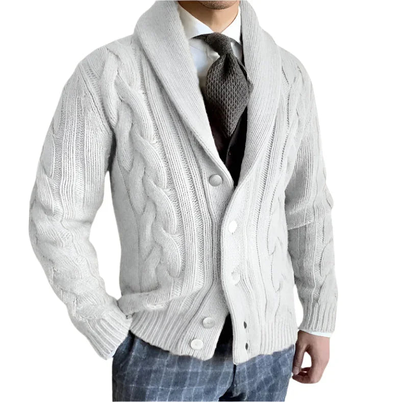 Kalen Men’s Cardigan | Knitted Button-Down Cardigan with V-Neck and Long Sleeves for Autumn