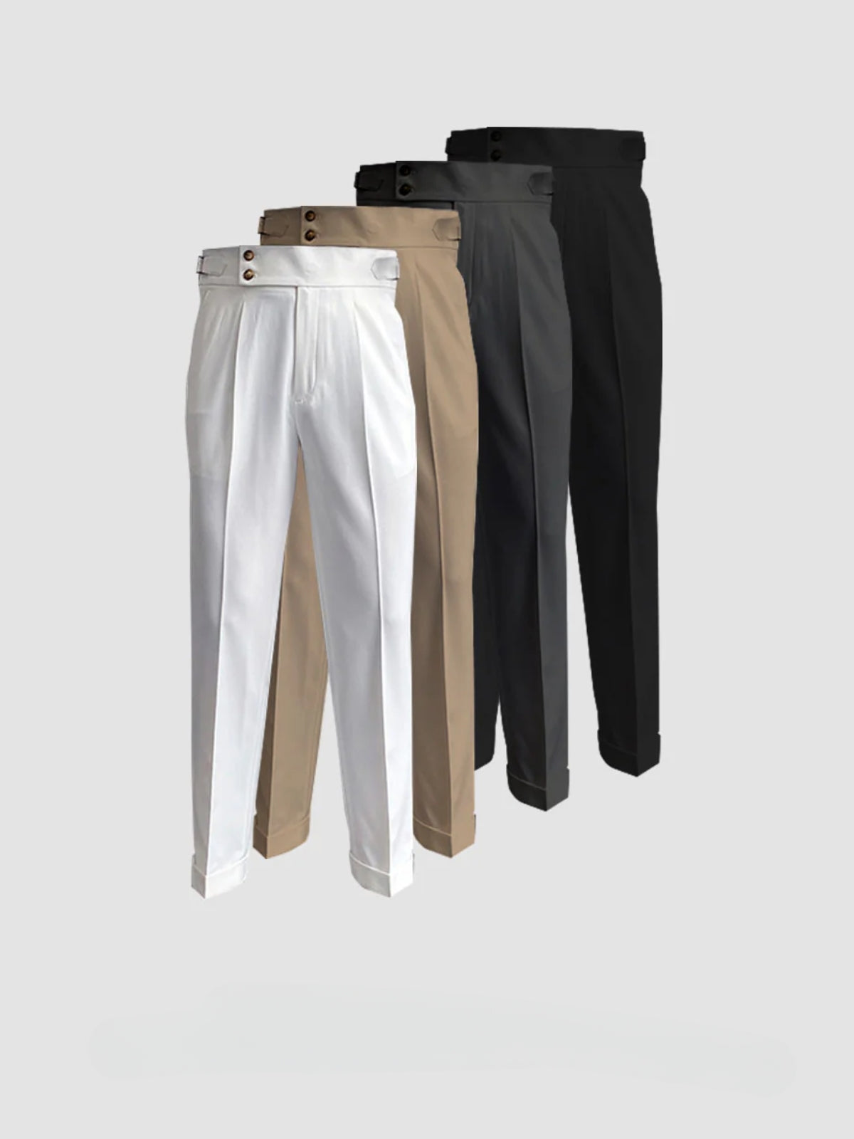 Kelvin Pants | Men's Autumn High Waist Straight-Leg Draped Trousers