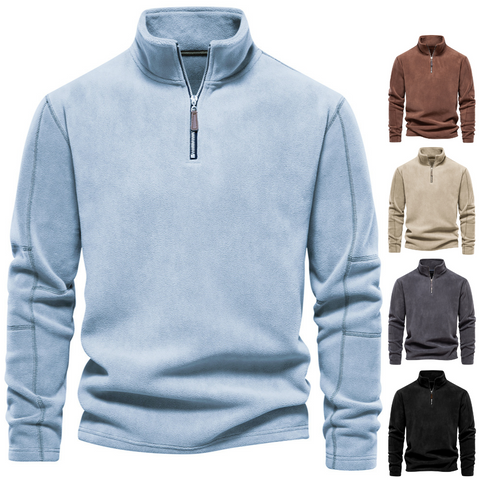 Andrew Fleece Sweater | Men's Thick Warm Fleece Zip-Up - LANVU LONDON