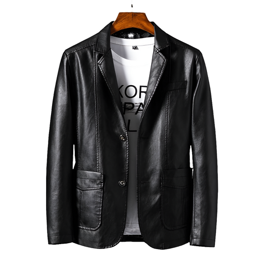 Leonardo Men’s Blazer | Button-Up Leather Blazer for Autumn
