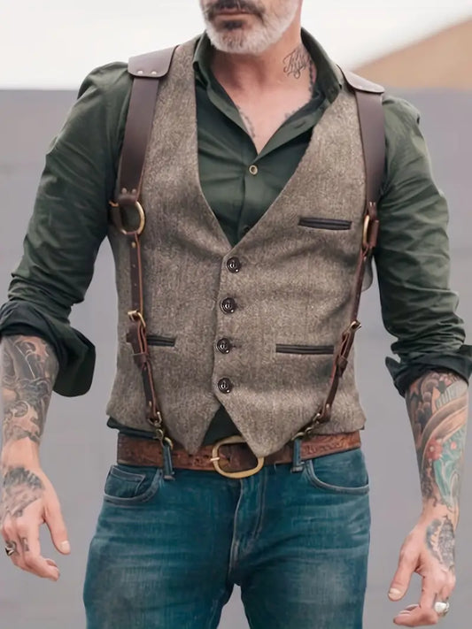Jarod Knitted Vest | Button-Up Cardigan Style for Autumn