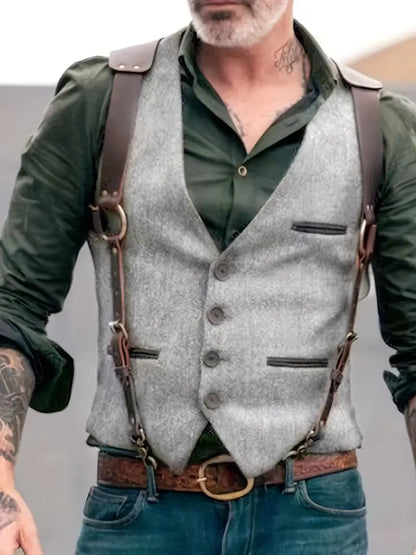 Jarod Knitted Vest | Button-Up Cardigan Style for Autumn