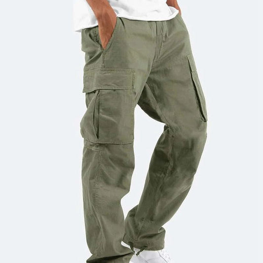 Jatiel Men’s Trousers | Cargo Trousers with Elastic Waistband, Multiple Pockets, and Cuffed Hem for Autumn