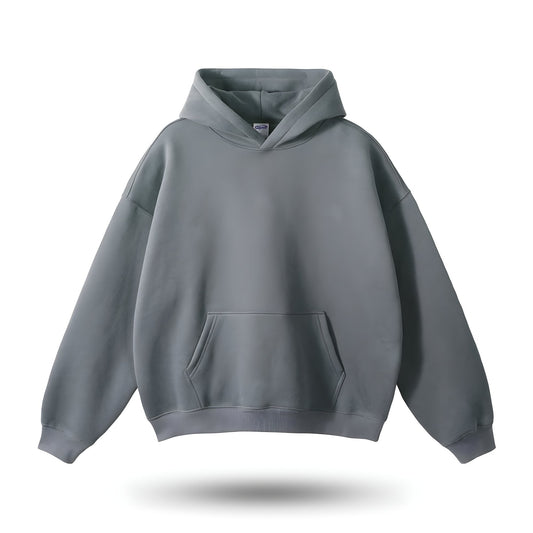 Aidan Hoodie | Men's Gray Kangaroo Pocket Hoodie - LANVU LONDON