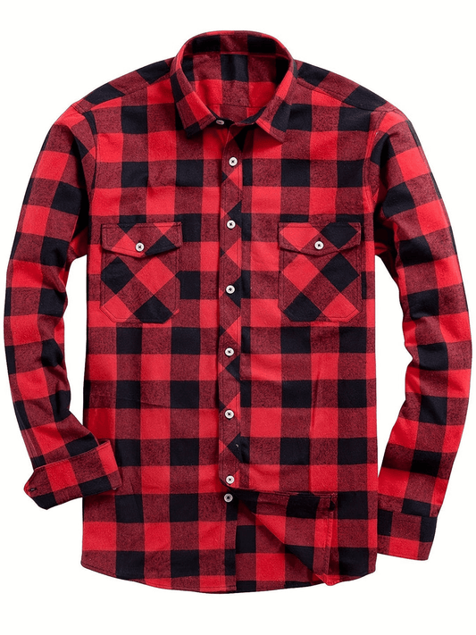 Lars Men’s Shirt | Casual Lumberjack Plaid Shirt for Autumn Layering