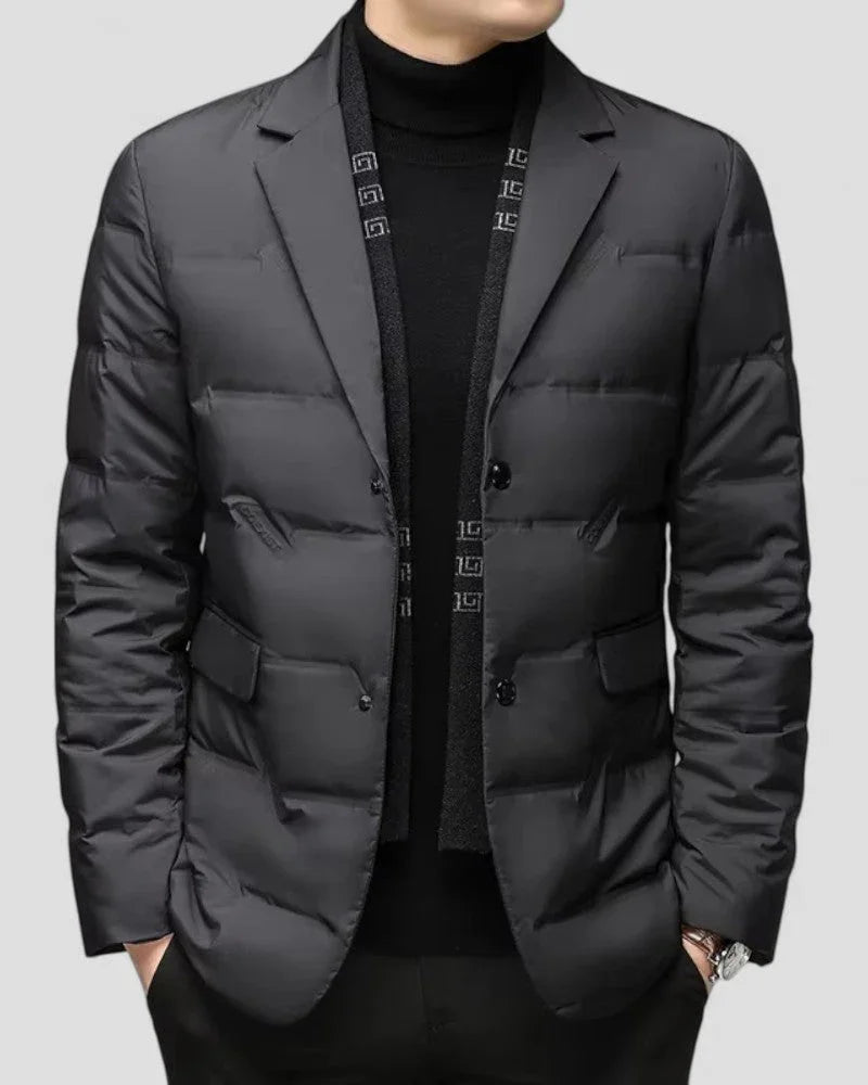 Kason Men’s Jacket | Quilted Padded Jacket with Lapel Collar