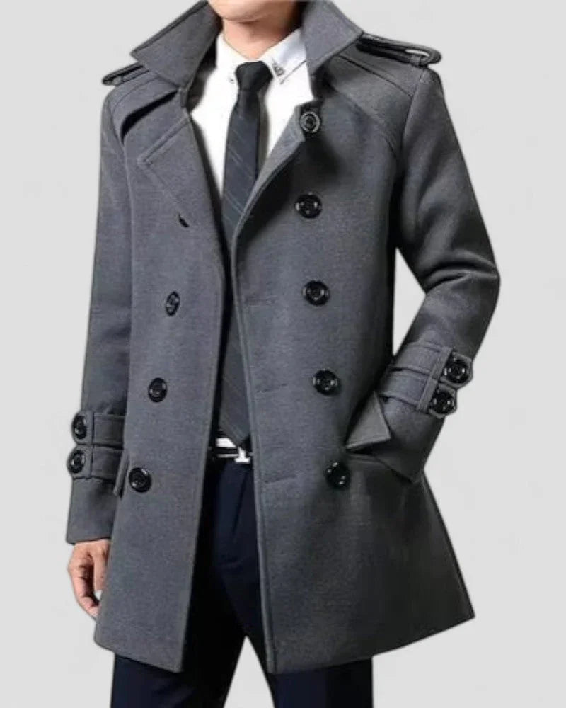 Kamal Trench Coat | Men's Winter Wool Double-Breasted