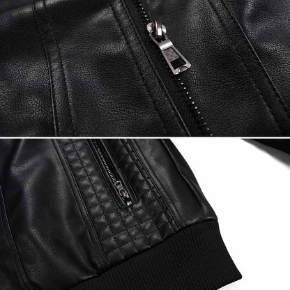 Jabari Men’s Jacket | Motorcycle-Style Jacket with Multi-Pockets and Crochet Detailing for Autumn