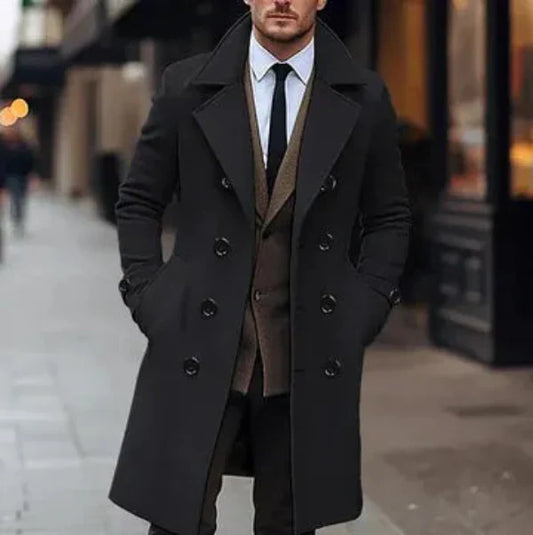 Lloyd Men’s Coat | Double-Breasted Overcoat for Winter
